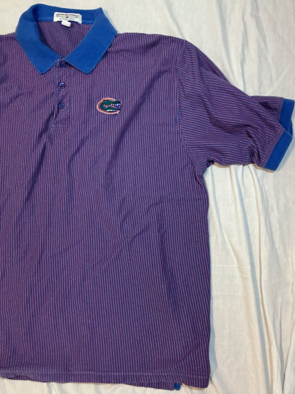Boca Classics/Polo Shirt/Mens 2X/Blue Orange Florida Gators Striped NCAA Golf - Picture 6 of 7